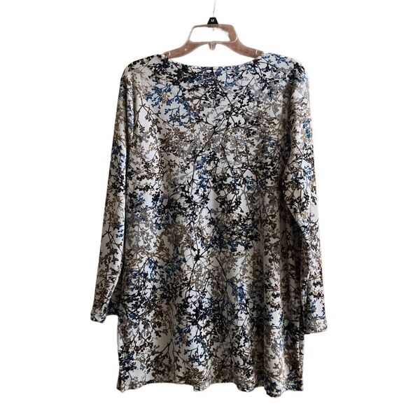 J Jill lightweight v-neck pullover shirt soft velvet top size LP Large Petite - Picture 2 of 12